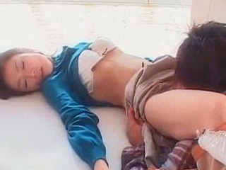 Japanese cutie gets her pussy licked indoors with hot lingerie