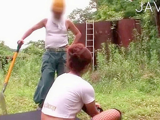 Horny Japanese babe XXX nippon fuck tits thai china: Construction worker's delight